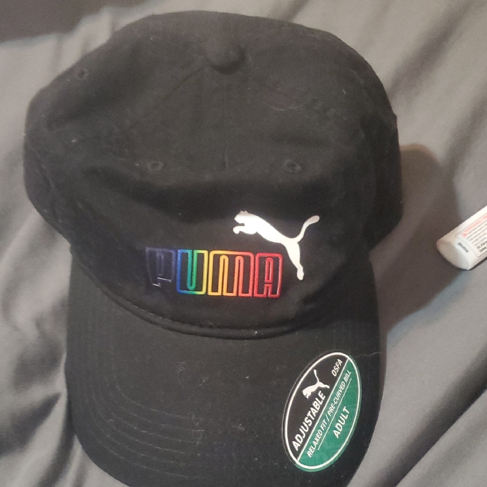 Puma Black Cap with Multicolor Logo
